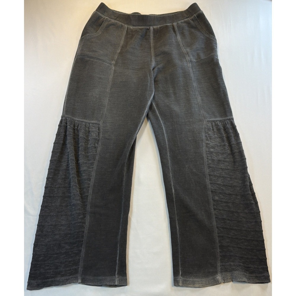 Soft Surroundings Pants Women's Gray Wide Leg Lounge Casual Relaxed